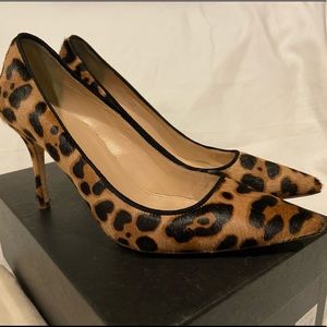 JCrew Elsie hazelnut leopard calf hair pump 7.5